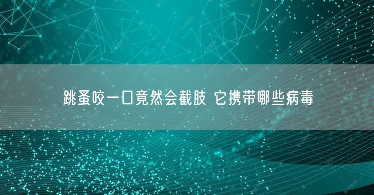 跳蚤咬一口竟然会截肢 它携带哪些病毒(图1)