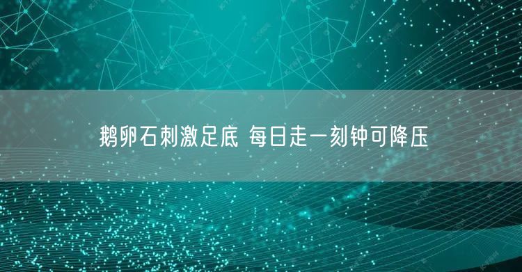 鹅卵石刺激足底 每日走一刻钟可降压